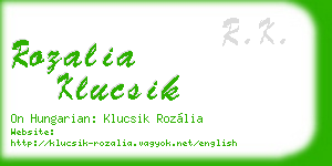 rozalia klucsik business card